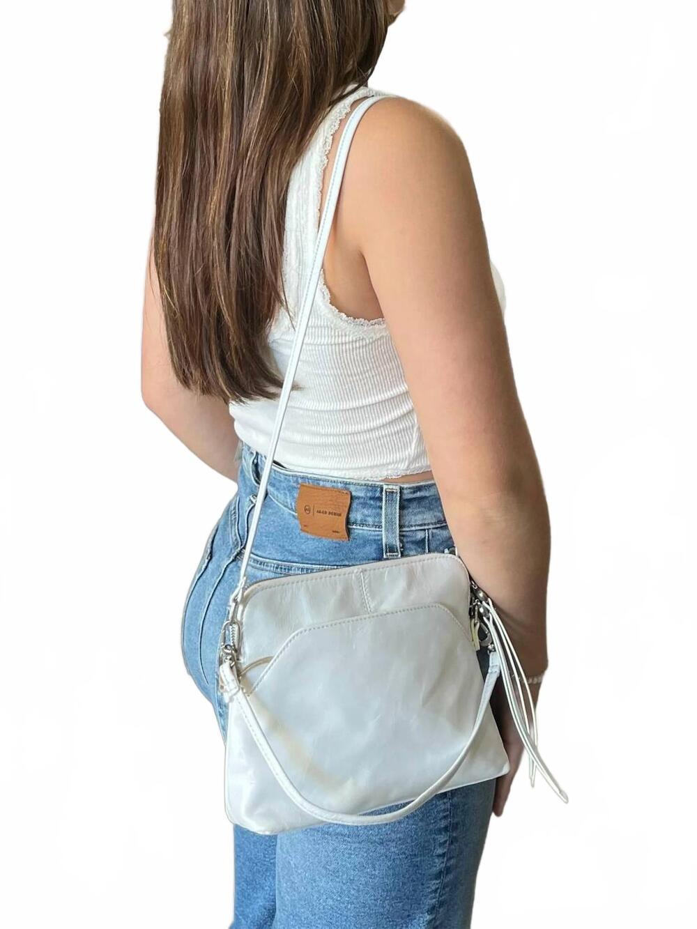 NEW HOBO women's reeva crossbody bag in optic white